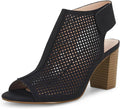Coutgo Heeled Sandals for Women Open Toe Chunky Block 3.3in