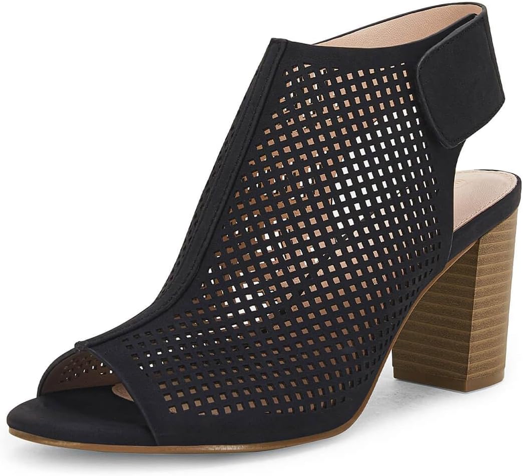 Coutgo Heels for Women Open Toe Boots Chunky Block Sandals