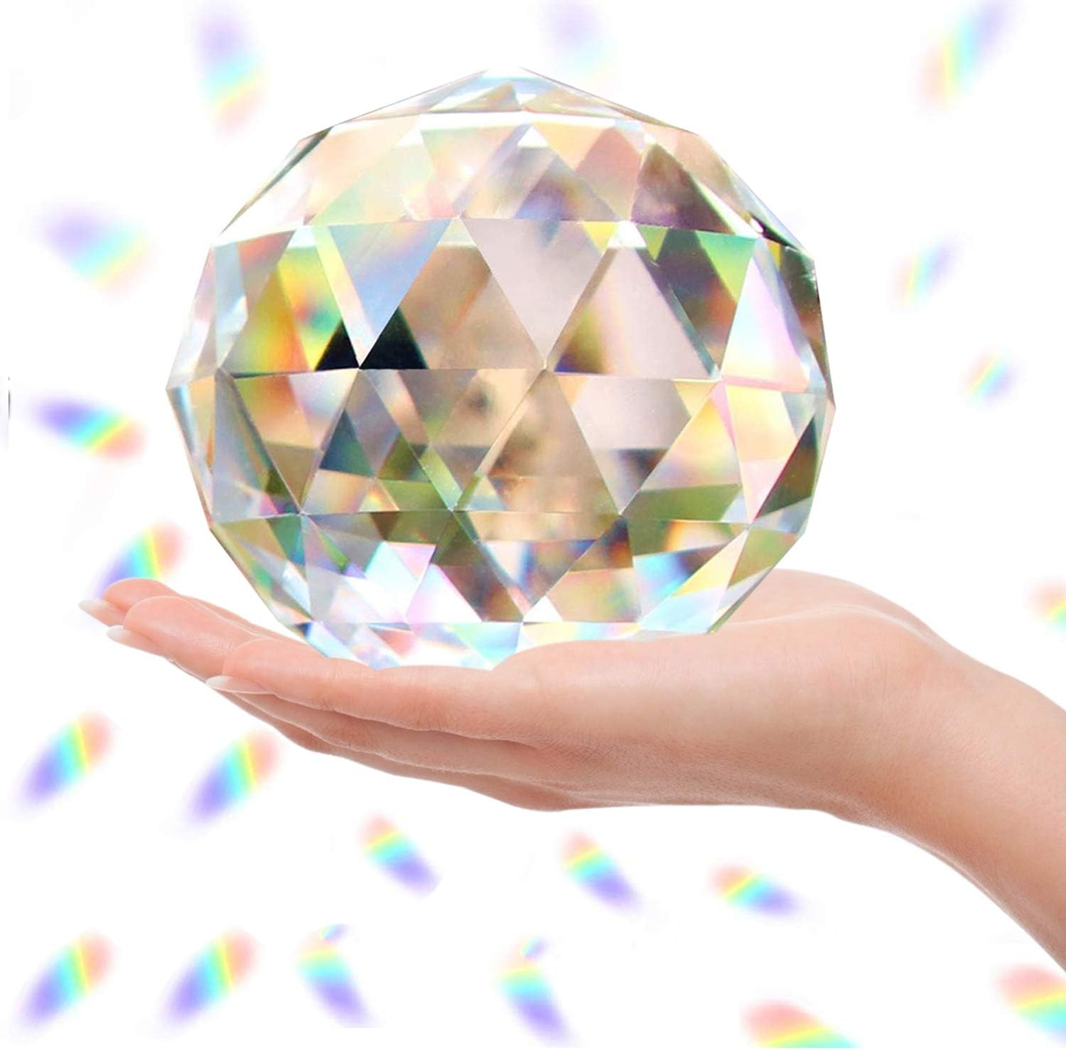 Clear Glass Crystal Ball Prism for Home Decor and Feng Shui