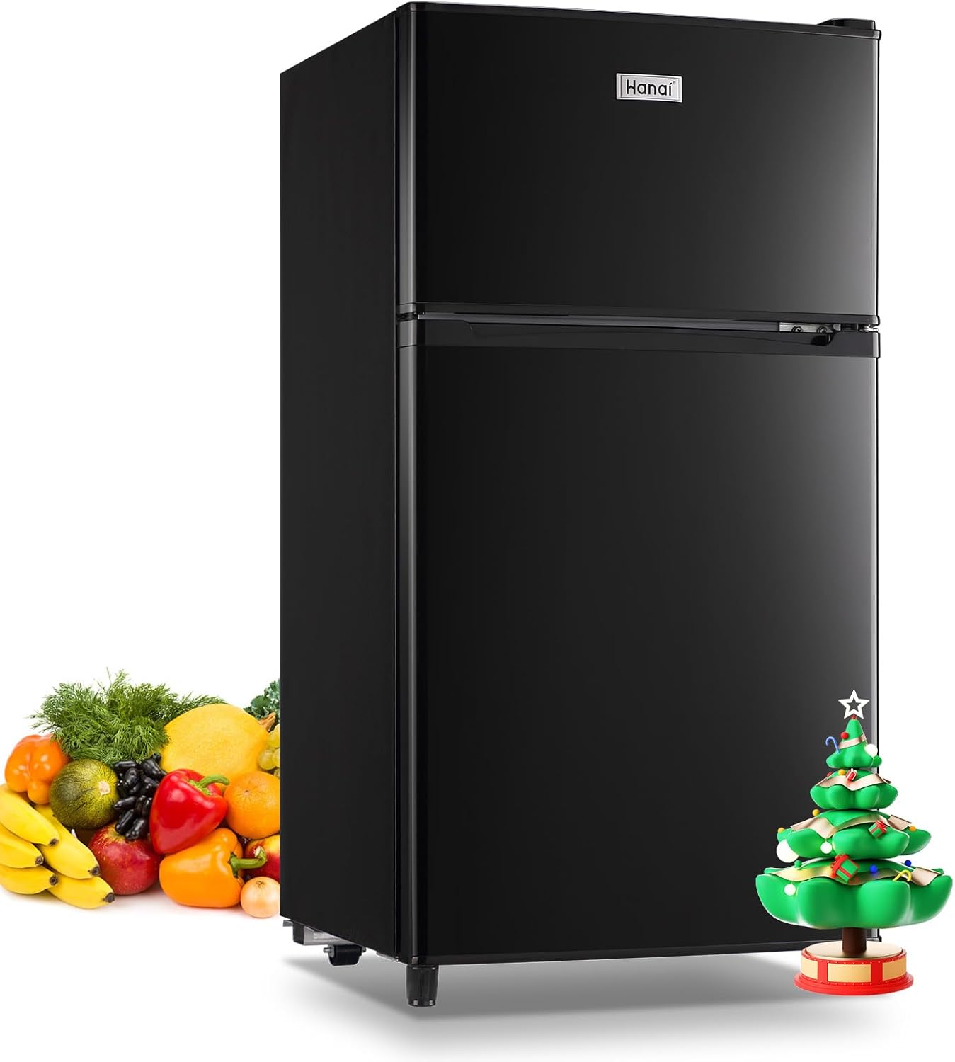 Compact Refrigerator with 2-Door Design for Dorm and Office Use