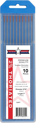 2% Thoriated TIG Welding Tungsten Electrodes 3/16 x 7 - Reliable Pack
