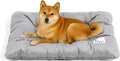 FUNNY FUZZY Dog Bed Crate Pad Mat - Reversible Plush Comfort