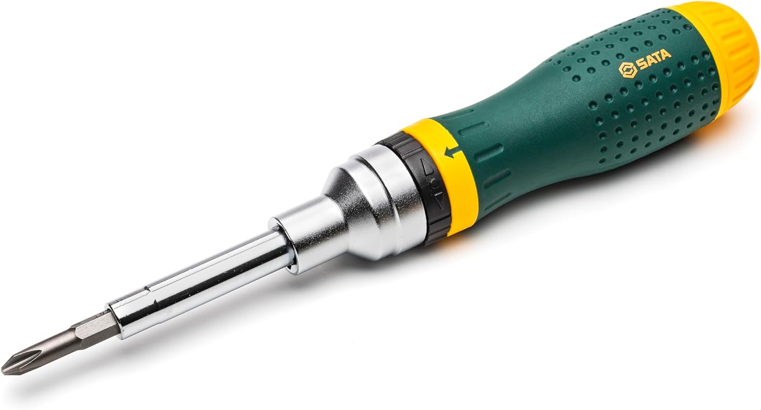 SATA 19-in-1 Ratcheting Screwdriver Set - Oil-Resistant Handle, 8 Bits - ST09350