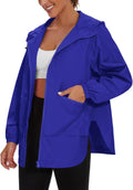 PESION Womens Waterproof Raincoat Lightweight Hooded Windbreaker is