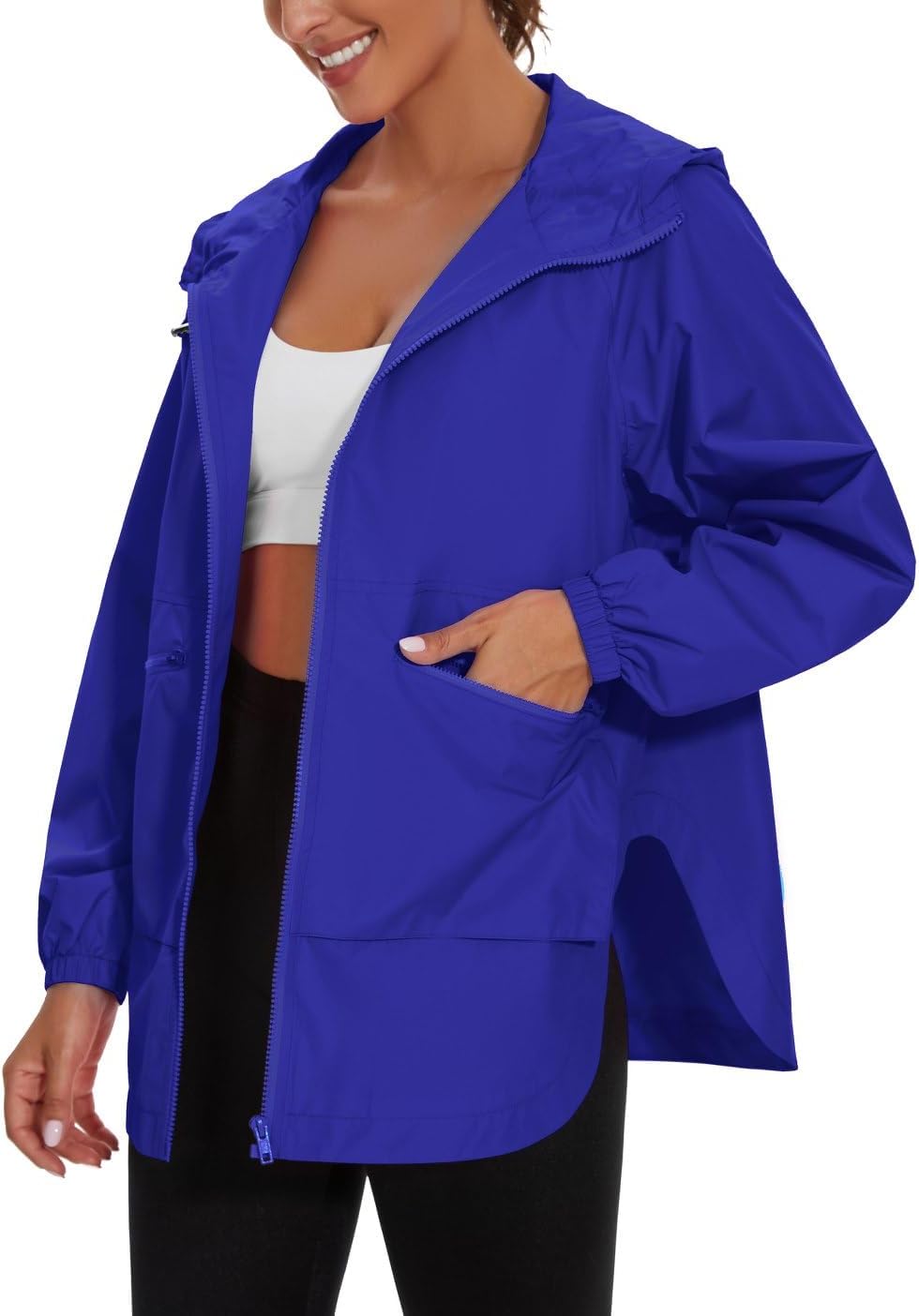 PESION Womens Waterproof Raincoat Lightweight Windbreaker Jacket