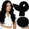 Full Shine Black Hair Extensions Sew In 20in Jet Black - Natural