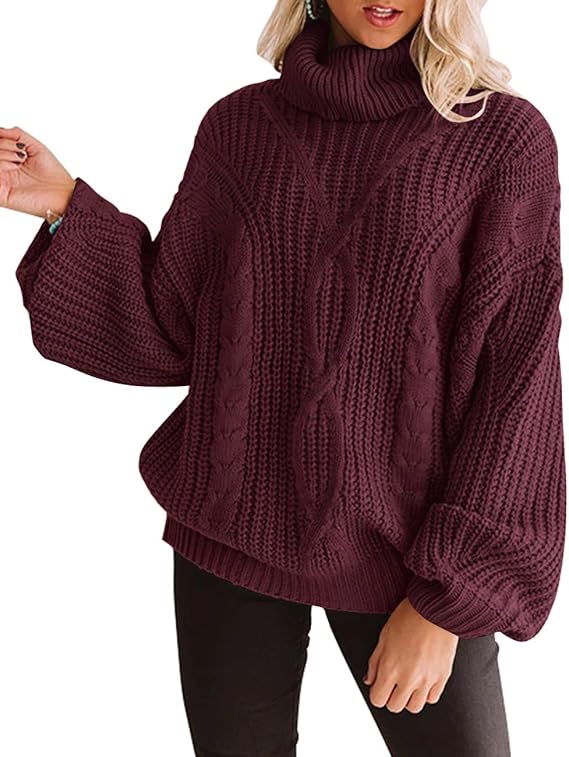ZESICA Women's 2023 Fall Long Sleeve Turtleneck Sweater