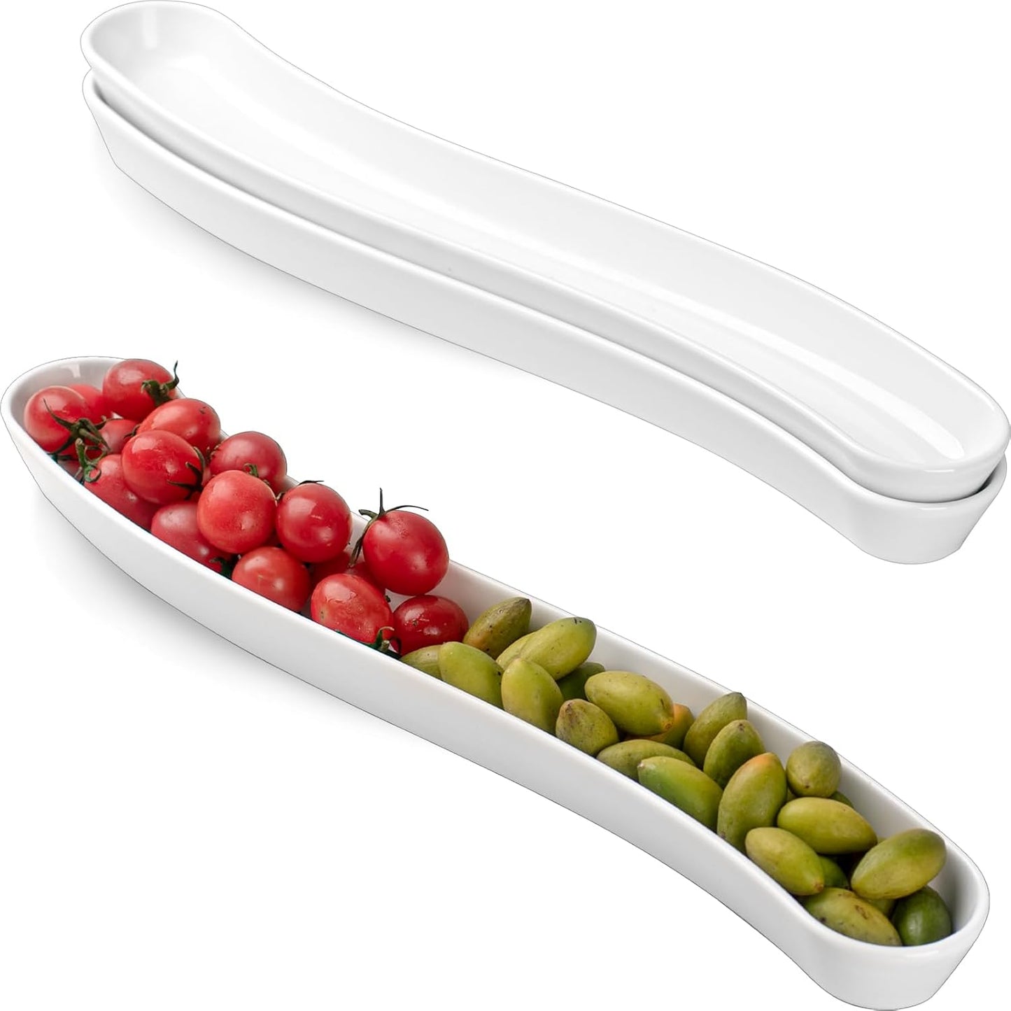 3-Pack Olive Plates for Snacks and Appetizers - Elegant Design