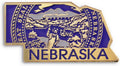 PinMart State Shape Flag Lapel Pin - Nebraska Flag in State Shape