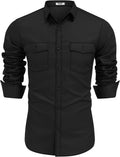 COOFANDY Mens Western Cowboy Shirt - Classic Cotton Style