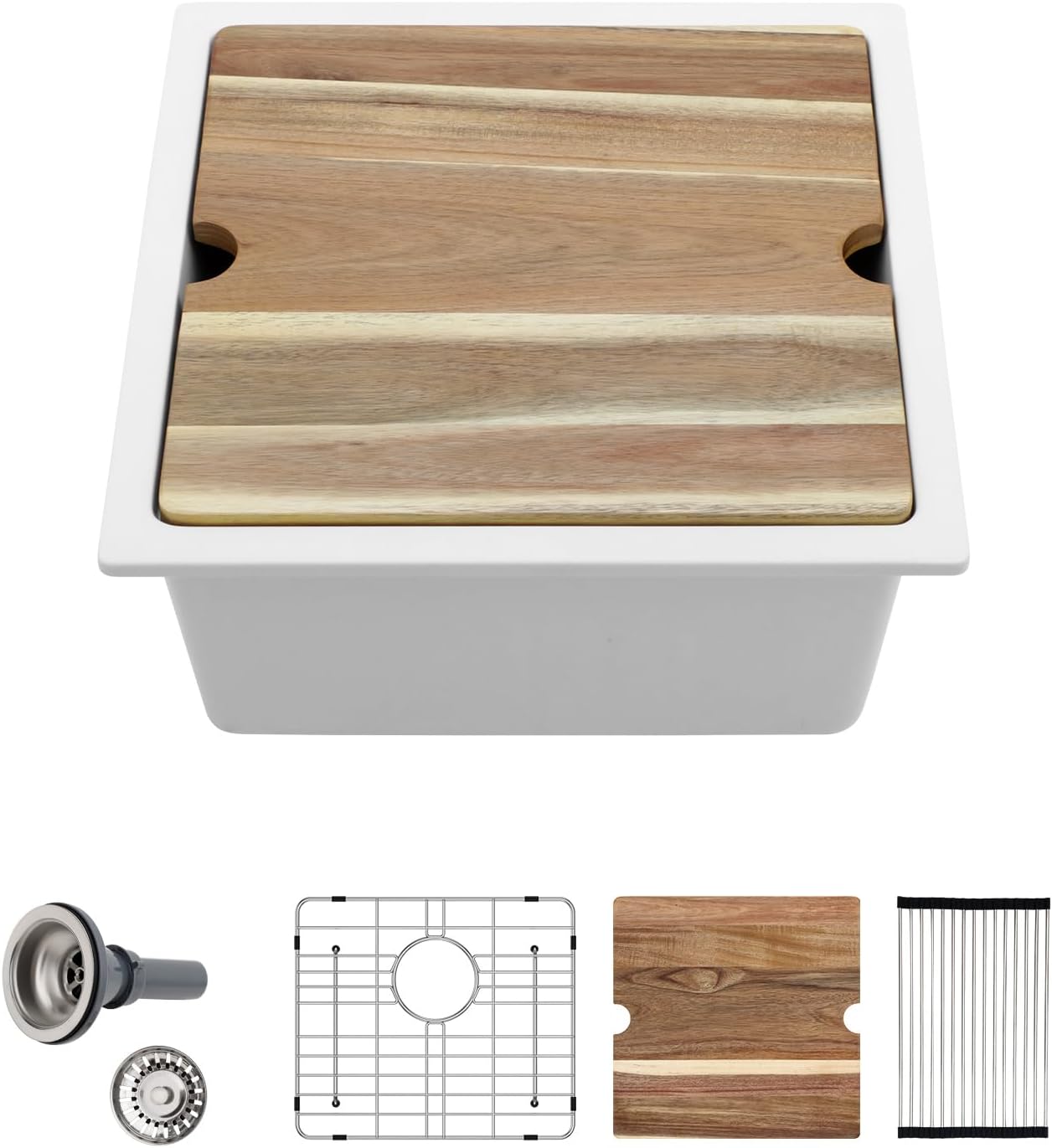 Sarlai 18 White Kitchen Sink Granite Composite for Your Home