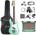 Full Size Electric Bass Guitar Kit with Bluetooth Amp and Accessories