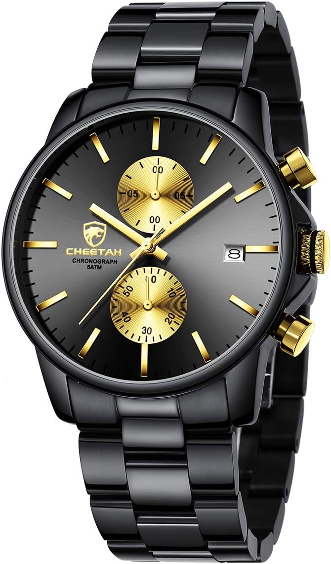 GOLDEN HOUR Fashion Business Mens Watches with Chronograph Features