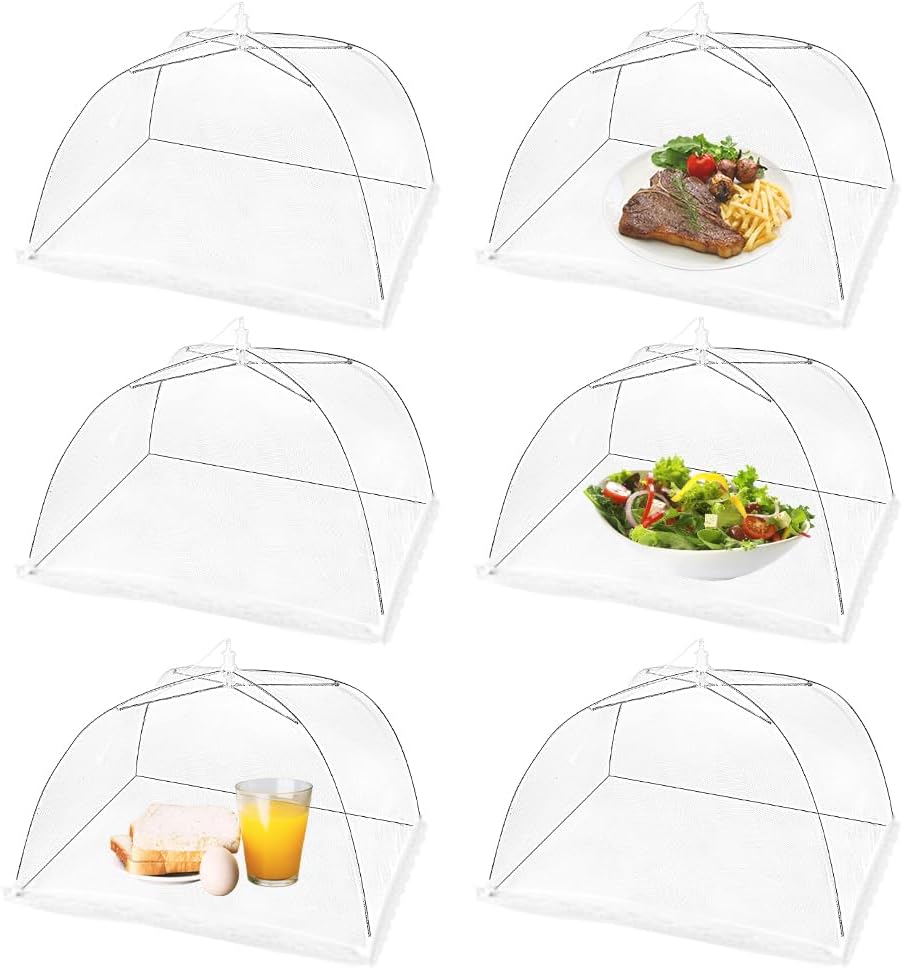 6-Pack Omont Food Mesh Tents - Reusable & Collapsible