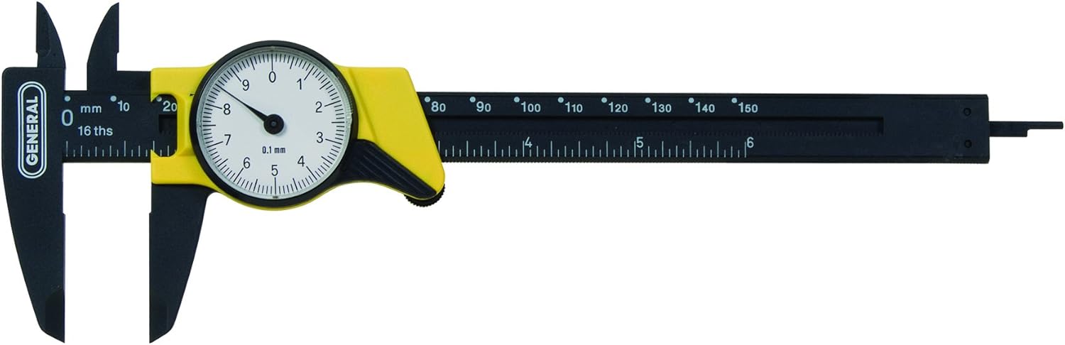 General Tools 6-Inch Plastic Metric Dial Caliper for Precision
