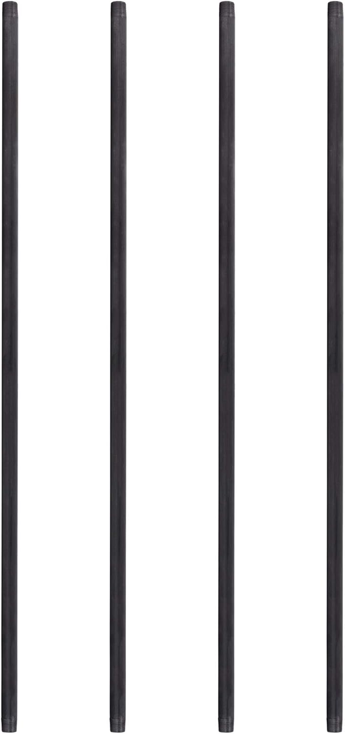 PIPE DECOR 3/4 x 48 Black Steel Plumbing Pipe Connector 4 Pack