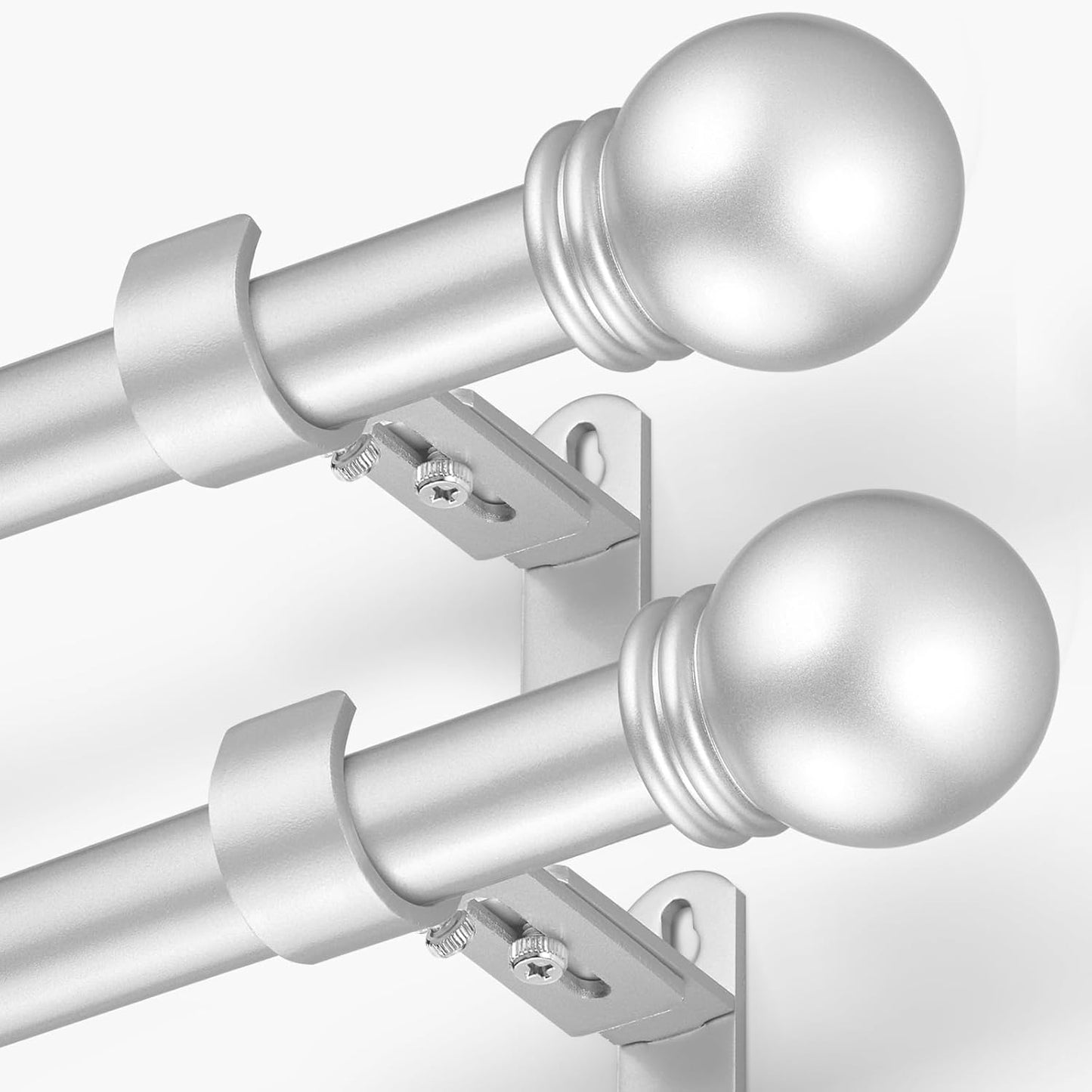 Adjustable Curtain Rods for Windows 16 to 92 Inches, Pack of 2