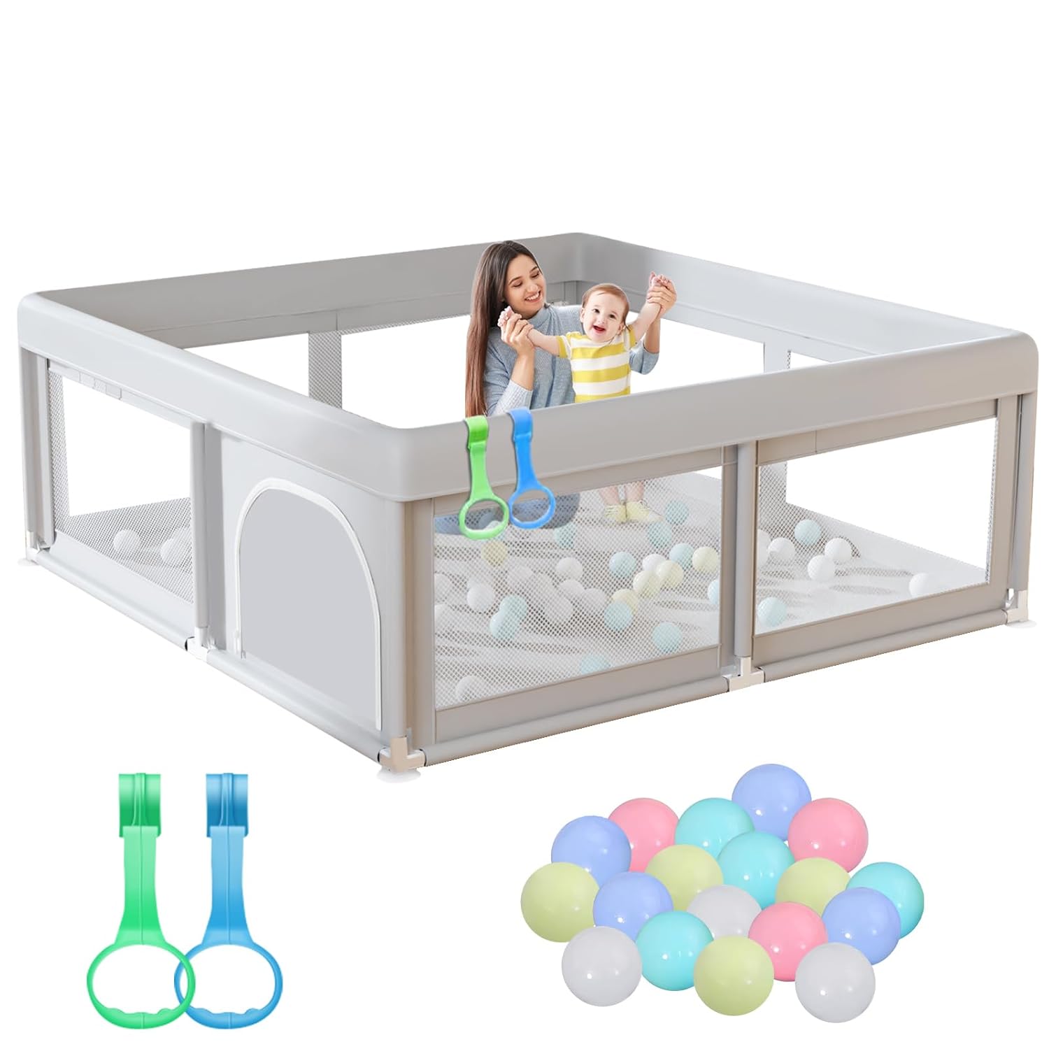50 x 50 inch Baby Playpen with Ocean Balls for Safe Play