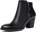 ANJOUFEMME Women's Zipper Chunky Ankle Boots - Comfortable Everyday