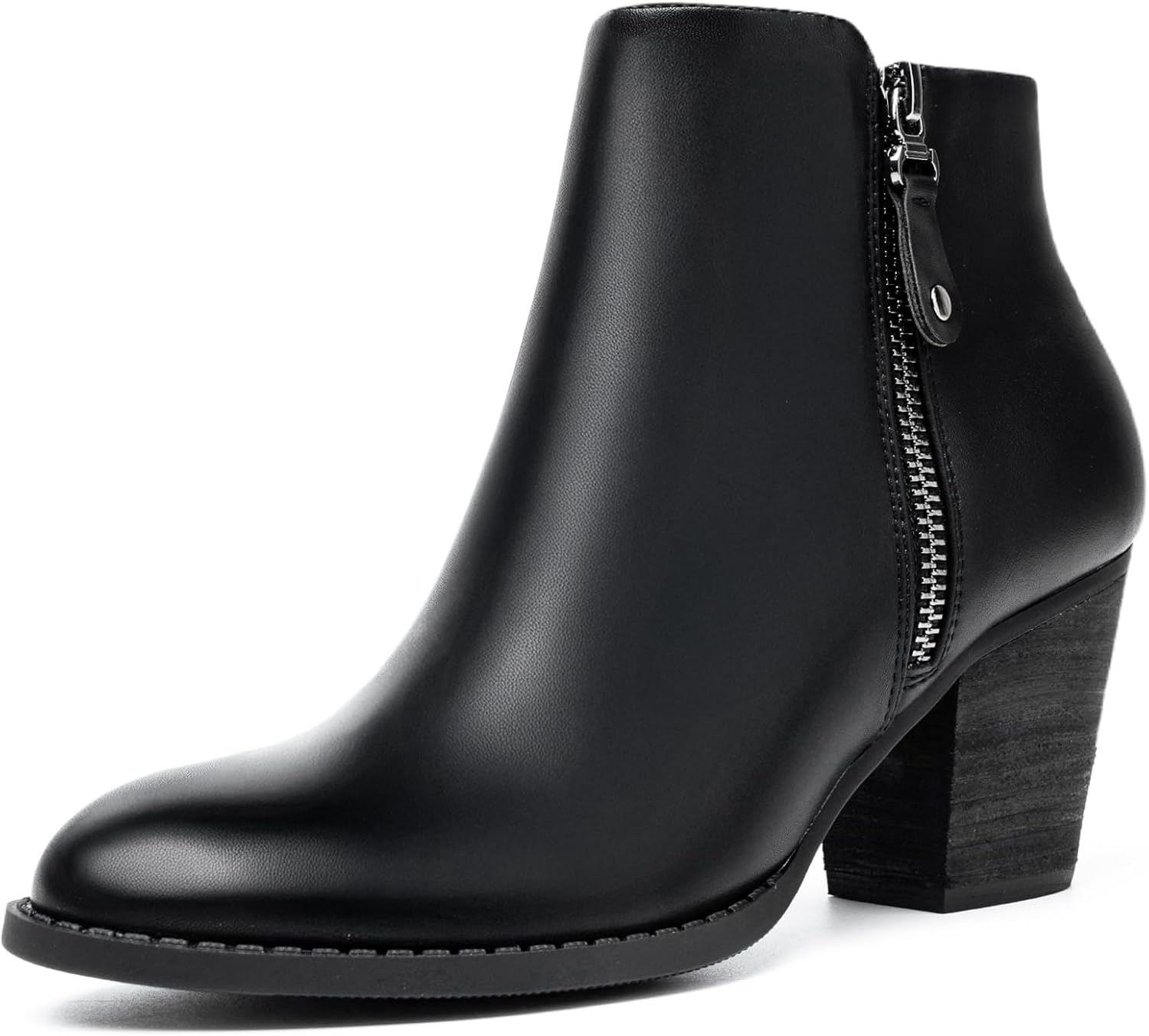 Stylish Chunky Ankle Boots for Women - Comfortable Mid Heel Booties