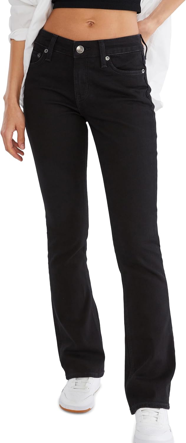 AEROPOSTALE Womens Aero Mid Rise Bootcut Jean for Comfort
