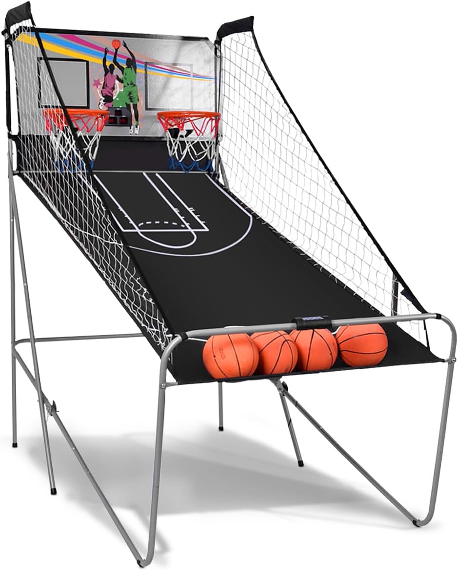 Giantex Foldable Basketball Arcade Game with 8 Game Options