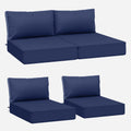Outdoor Deep Seat Cushions 24x24x5 + 24x13.5 Set - Comfortable Navy