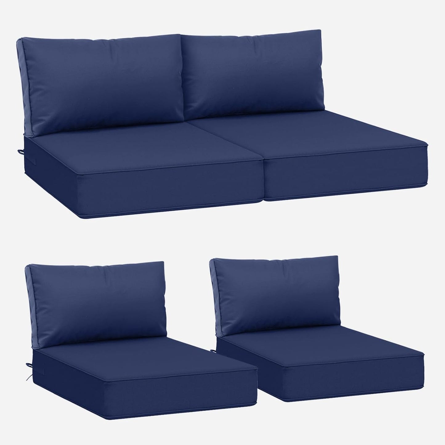 Outdoor Deep Seat Cushions Set of 4, Waterproof & Fade-Resistant