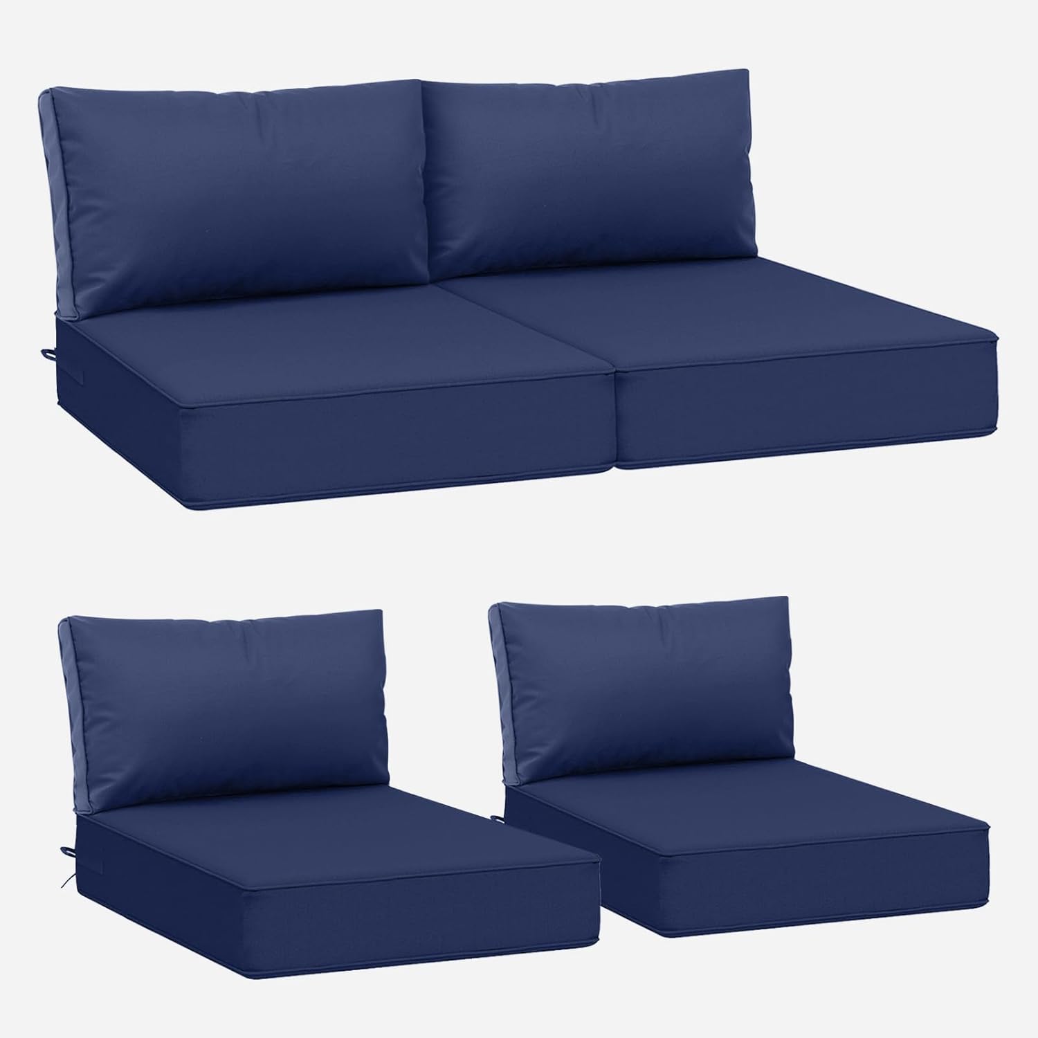 Outdoor Deep Seat Cushions Set of 4, Waterproof & Fade-Resistant