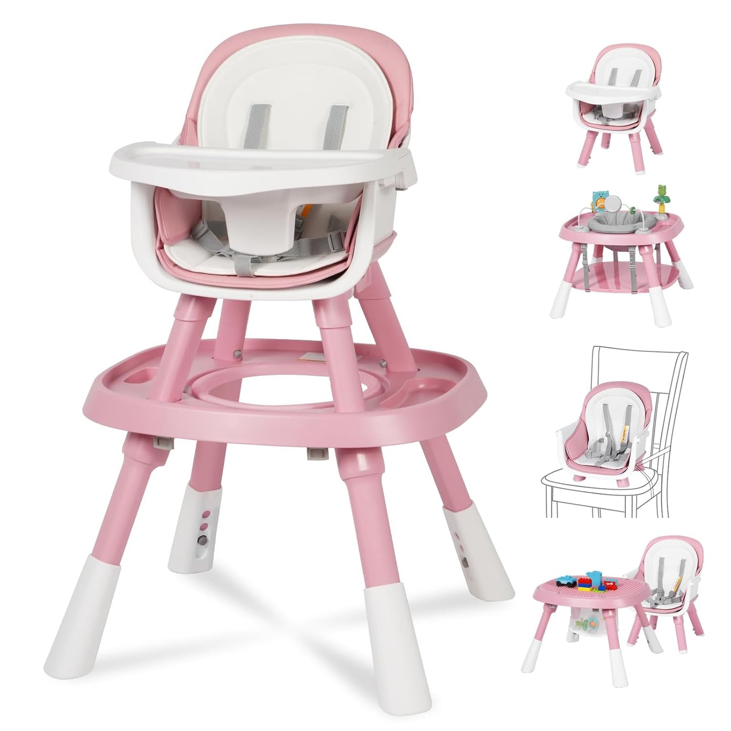 15-in-1 Convertible High Chair for Toddlers - Safe & Versatile
