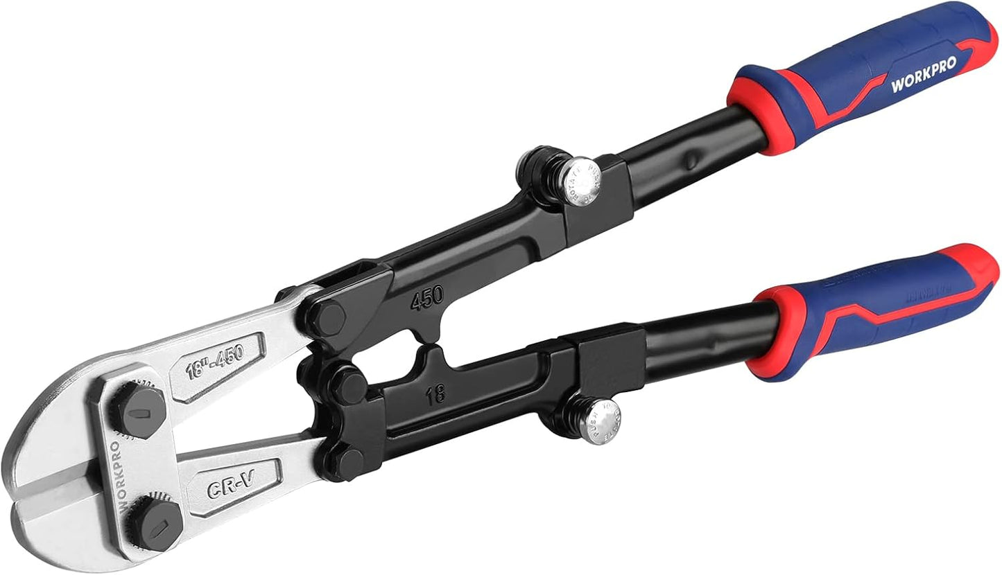 WORKPRO 18-Inch Foldable Bolt Cutter for Easy Cutting Tasks