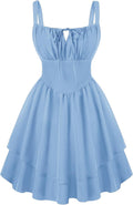 Mini Corset Dress for Women Teens Ruffle Sundress - A-Line Fit
