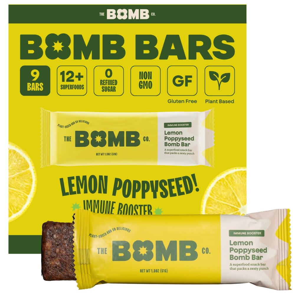 Lemon Poppyseed Blender Bomb Bar - Superfood Snack Delight