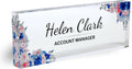Customized Clear Acrylic Desk Name Plate 8x3 in - Personalized Office