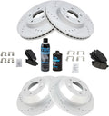 Front and Rear Ceramic Brake Pad & Rotor Kit Compatible with 2010-2013