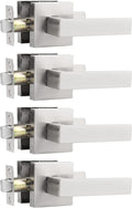 Probrico Square Door Levers 4 Pack Satin Nickel - Heavy Duty Passage