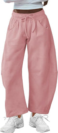 Hongsui Women's Barrel Leg Pants High-Rise Wide Leg - Comfort First
