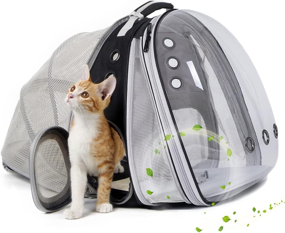 Dual Expandable Cat Backpack Carrier for Large Cats and Puppies