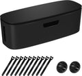 Chouky Large Cable Organizer Box - Hide Power Strips & Wires - Babyproof - Black
