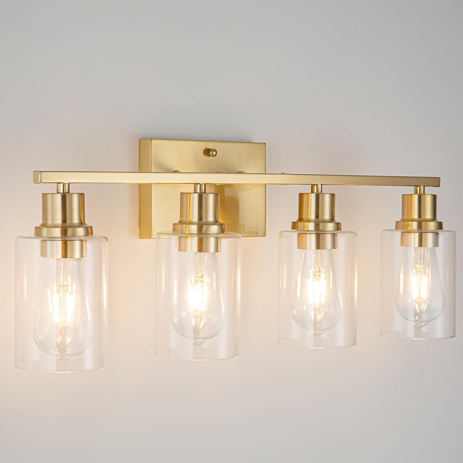 4-Lights Gold Bathroom Light Fixture for Modern Spaces
