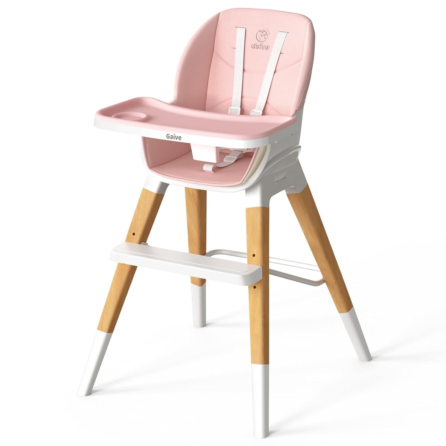 GAIVE 8-in-1 Wooden High Chair | Grow-with-Family Convertible | Easy Clean | Multifunctional