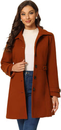 Women's Winter Classic Overcoat Pea Coat - Single Breasted Style