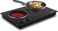 CUSIMAX Double Burner Ceramic Electric Hot Plate - Portable 1800W