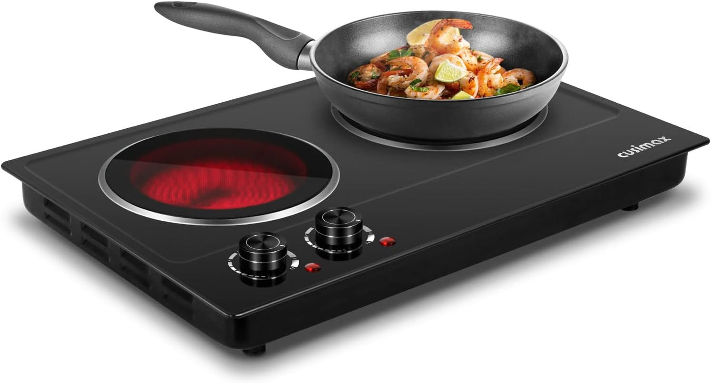 CUSIMAX Double Burner Electric Hot Plate for Efficient Cooking