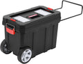 MAXPOWER Rolling Tool Box with Wheel - Portable 8 Gallon Tool Storage