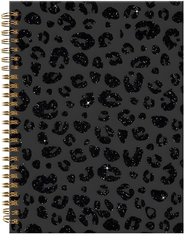 ZHIZHEND A5 Hardcover Spiral Journal 120 Pages - Cute Leopard Print