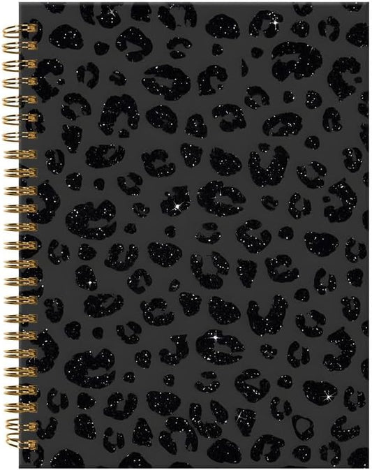 ZHIZHEND A5 Hardcover Spiral Journal 120 Pages - Cute Leopard Print