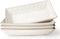 8.25 in Rectangular Ceramic Salad Plates Set of 4 - Wheat Leaf Design