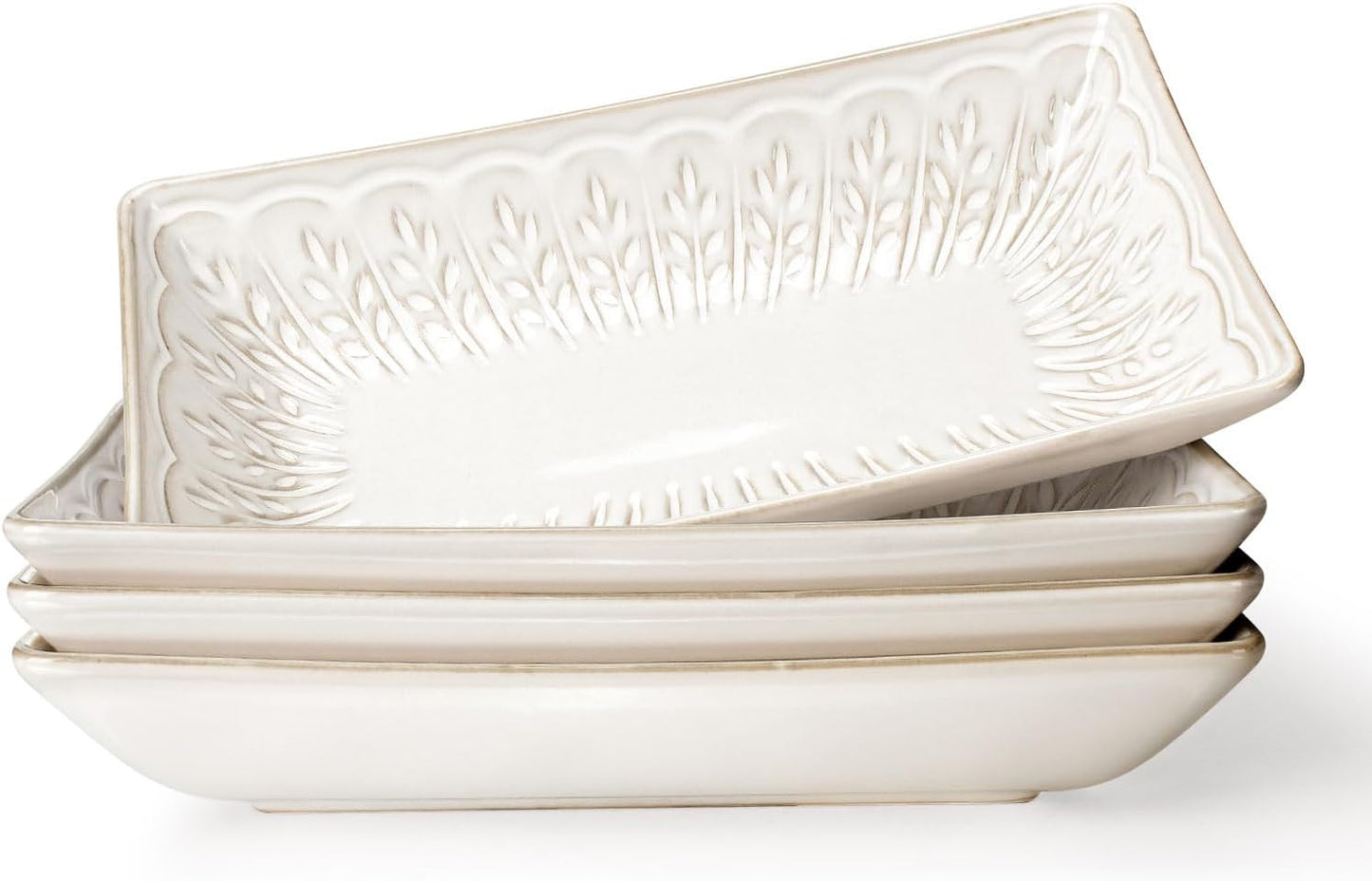 Artena Ceramic 8.25 Inch Rectangle Salad Plates Set of 4