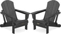 SERWALL Foldable Adirondack Chair Set of 2 - Compact Outdoor Comfort